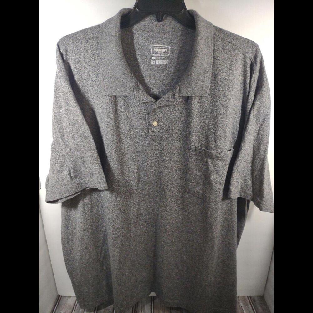 The FOUNDRY Supply Co Men's Size 4XL Casual Short Sleeve Polo Gray